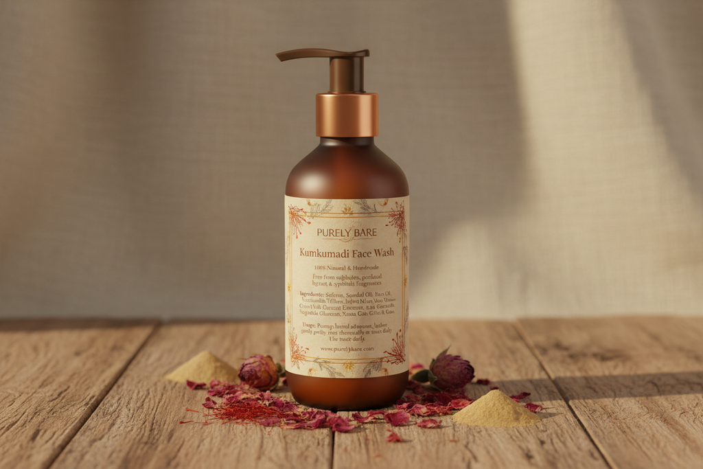 Kumkumadi Face Wash – Back View | Purely Bare